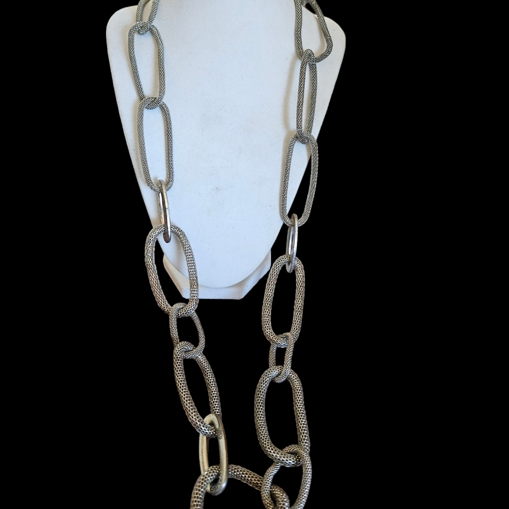 Chicos Silver Mesh Necklace
